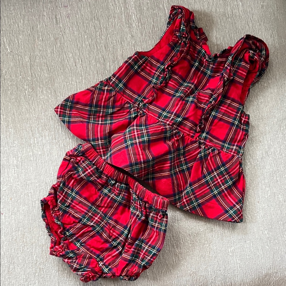 Janie and Jack Red Plaid Set
